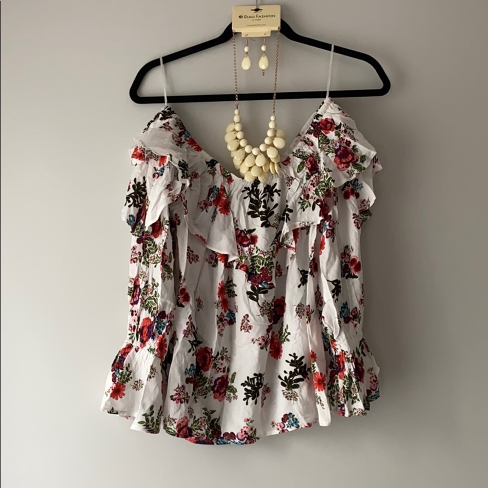 Off the shoulder ruffle blouse